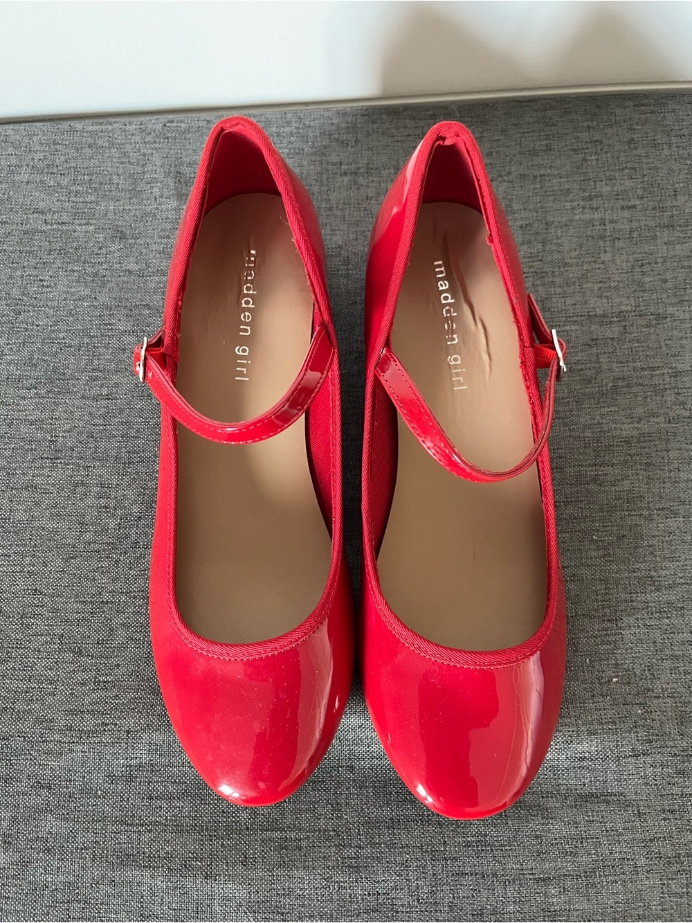 Madden Girl Red Patent Mary Jane 1 inch heel Size 7.5